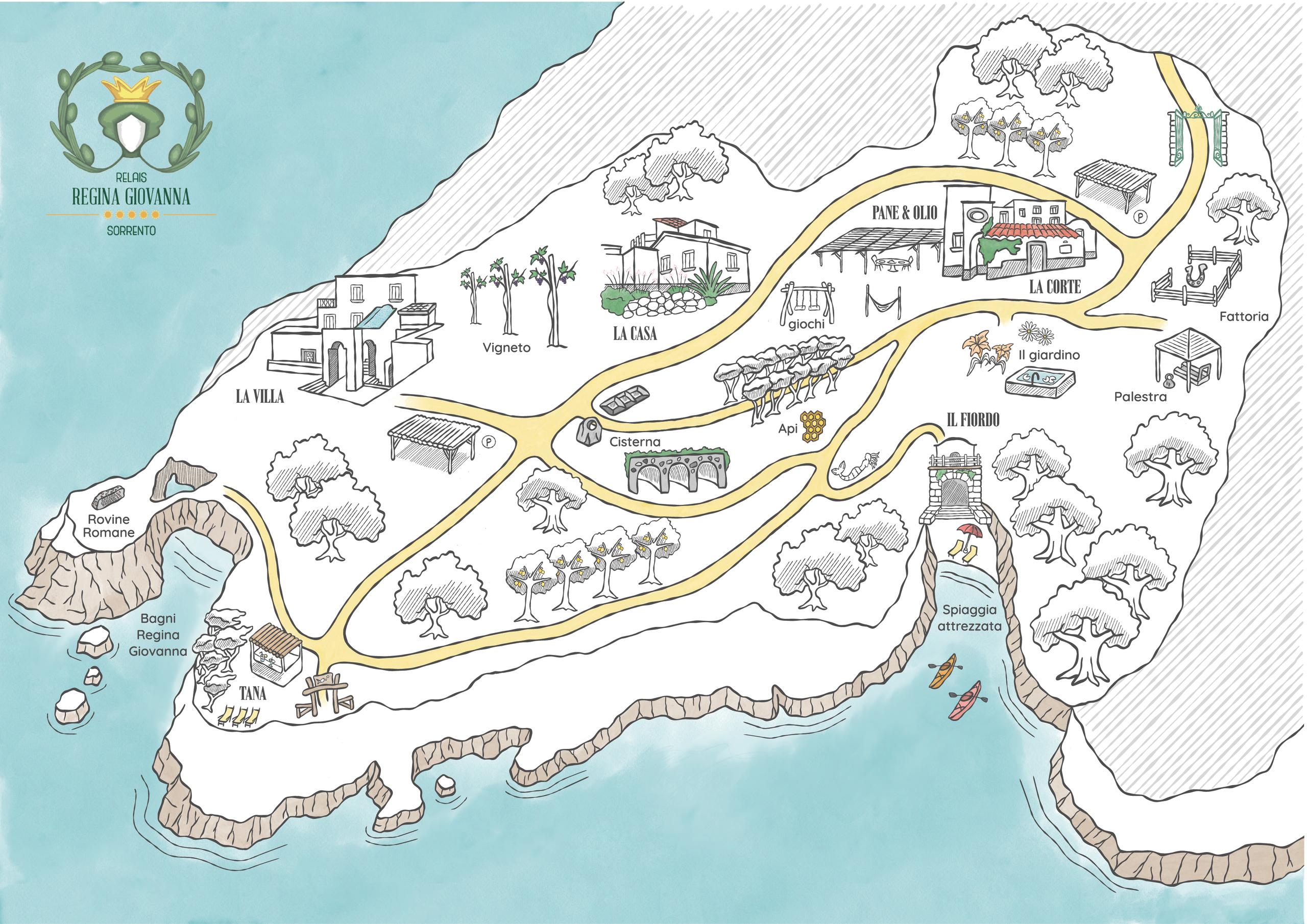 Mappa del Relais Regina Giovanna
